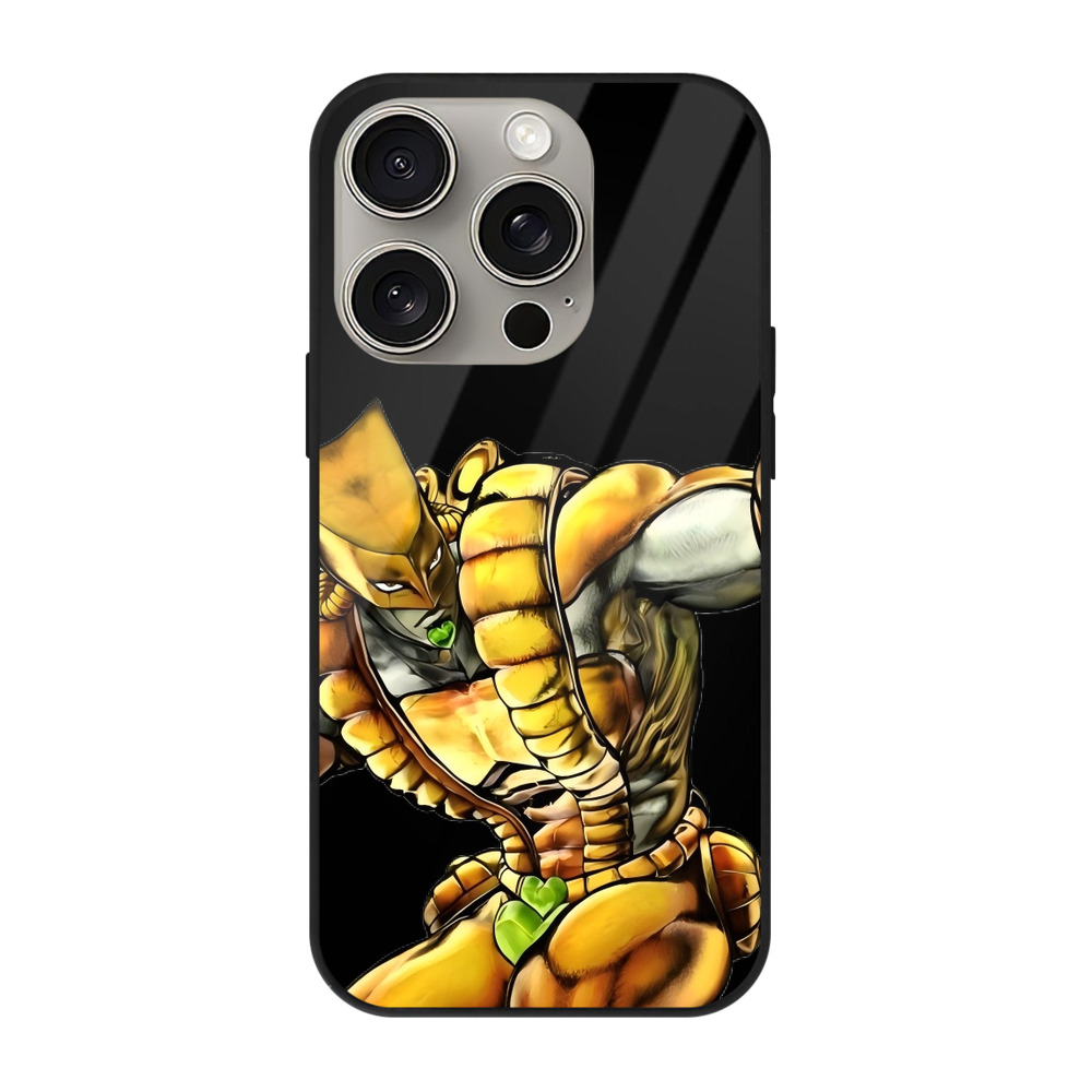 （画像用） ジョジョの奇妙な冒険 ディオ?ブランドー JoJo's Bizarre Adventure Dio Brando 【iPhone15Pro対応】スマホケース 耐衝撃＆黄変防止 背面ガラス