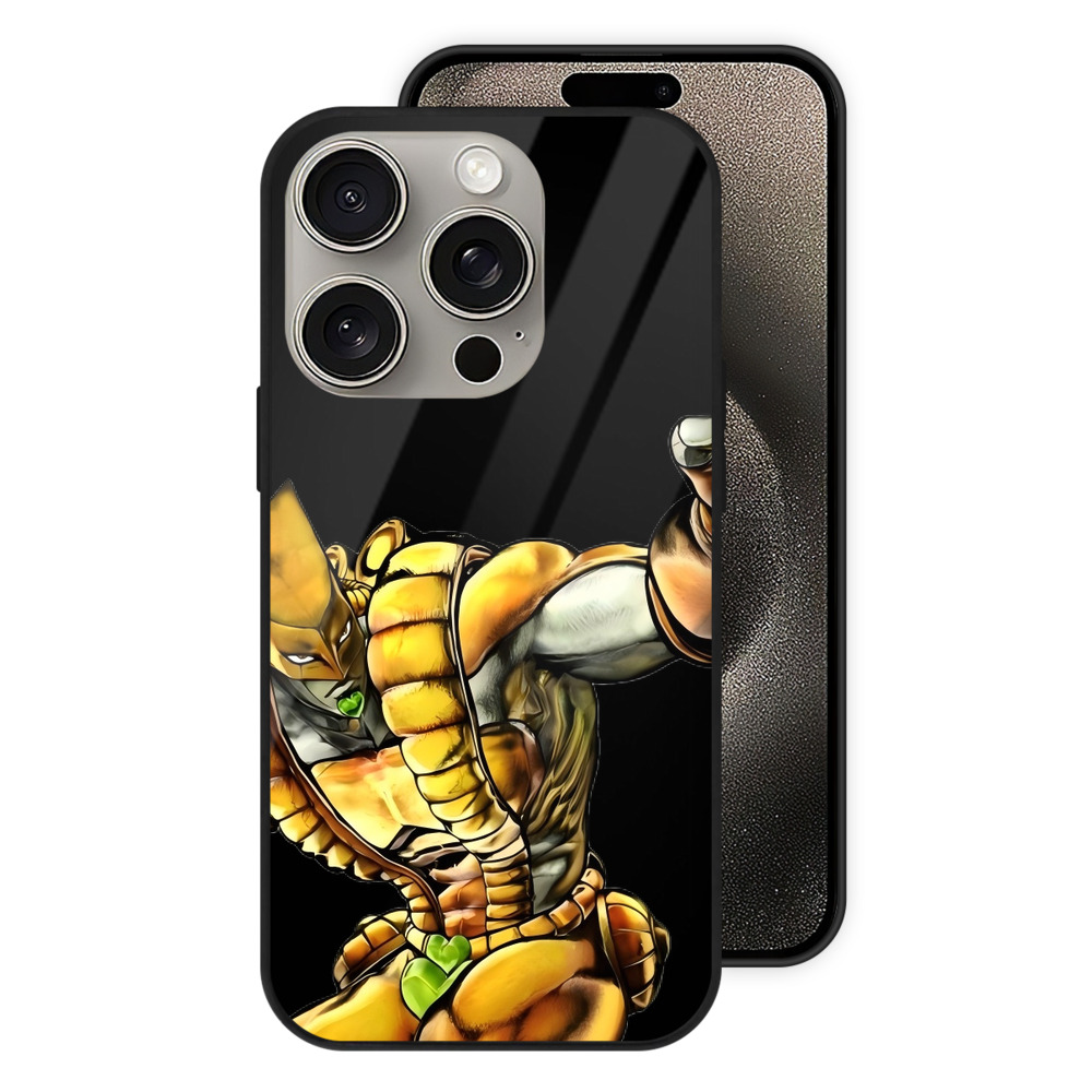 （画像用） ジョジョの奇妙な冒険 ディオ?ブランドー JoJo's Bizarre Adventure Dio Brando 【iPhone15Pro対応】スマホケース 耐衝撃＆黄変防止 背面ガラス