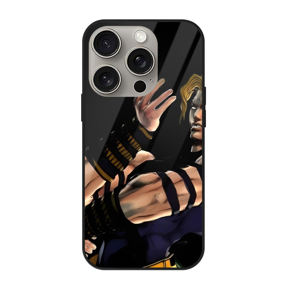 （画像用） ジョジョの奇妙な冒険 ディオ?ブランドー JoJo's Bizarre Adventure Dio Brando 【iPhone15Pro対応】スマホケース 耐衝撃＆黄変防止 背面ガラス