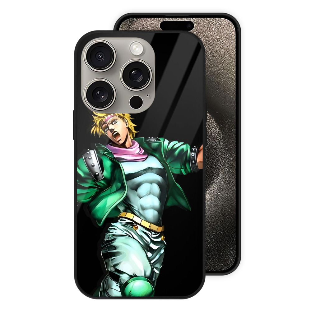 （画像用） ジョジョの奇妙な冒険 ディオ?ブランドー JoJo's Bizarre Adventure Dio Brando 【iPhone15Pro対応】スマホケース 耐衝撃＆黄変防止 背面ガラス