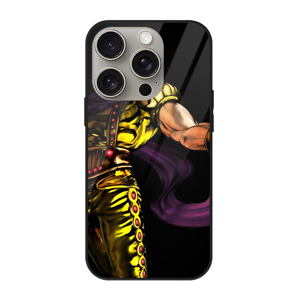 （画像用） ジョジョの奇妙な冒険 ディオ?ブランドー JoJo's Bizarre Adventure Dio Brando 【iPhone15Pro対応】スマホケース 耐衝撃＆黄変防止 背面ガラス