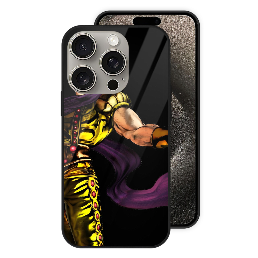 （画像用） ジョジョの奇妙な冒険 ディオ?ブランドー JoJo's Bizarre Adventure Dio Brando 【iPhone15Pro対応】スマホケース 耐衝撃＆黄変防止 背面ガラス