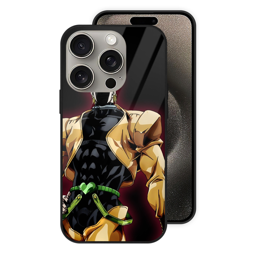 （画像用） ジョジョの奇妙な冒険 ディオ?ブランドー JoJo's Bizarre Adventure Dio Brando 【iPhone15Pro対応】スマホケース 耐衝撃＆黄変防止 背面ガラス
