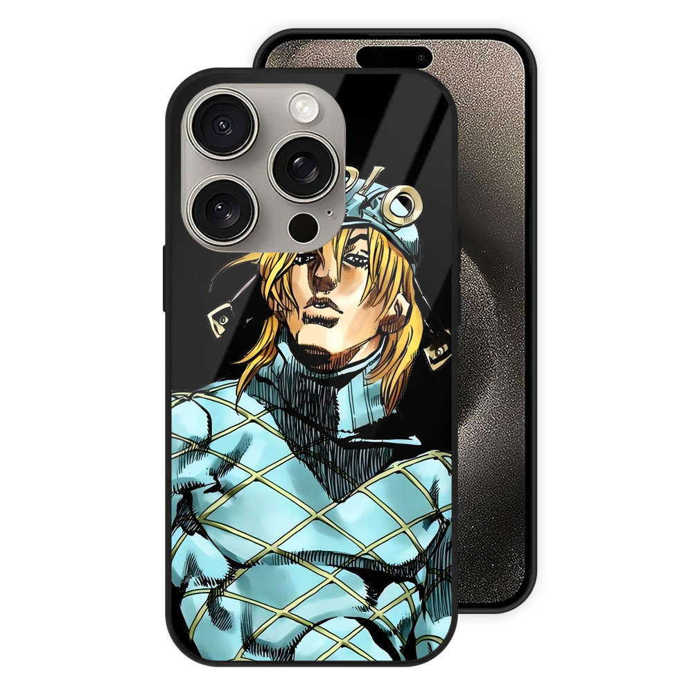 （画像用） ジョジョの奇妙な冒険 ディオ?ブランドー JoJo's Bizarre Adventure Dio Brando 【iPhone15Pro対応】スマホケース 耐衝撃＆黄変防止 背面ガラス