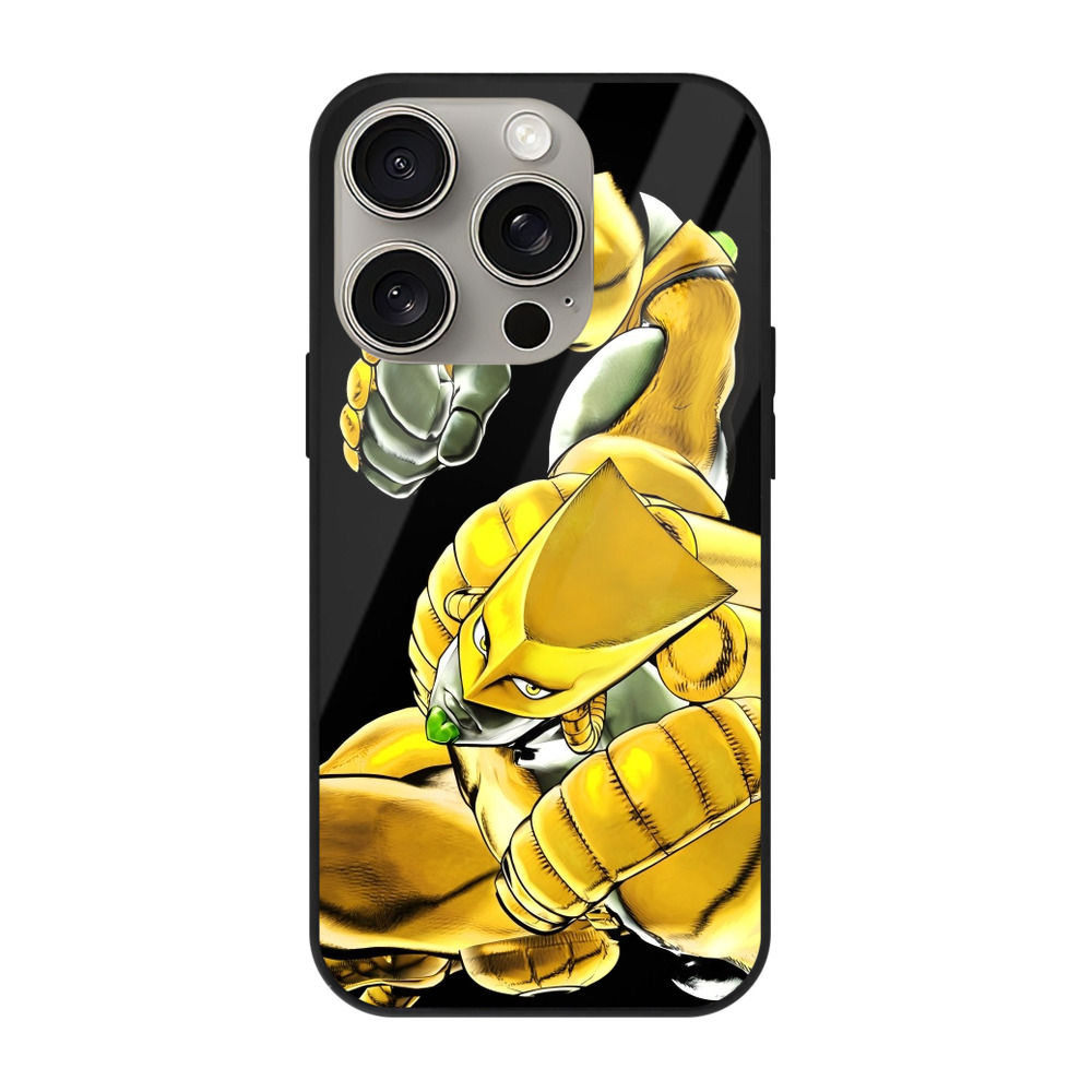 （画像用） ジョジョの奇妙な冒険 ディオ?ブランドー JoJo's Bizarre Adventure Dio Brando 【iPhone15Pro対応】スマホケース 耐衝撃＆黄変防止 背面ガラス