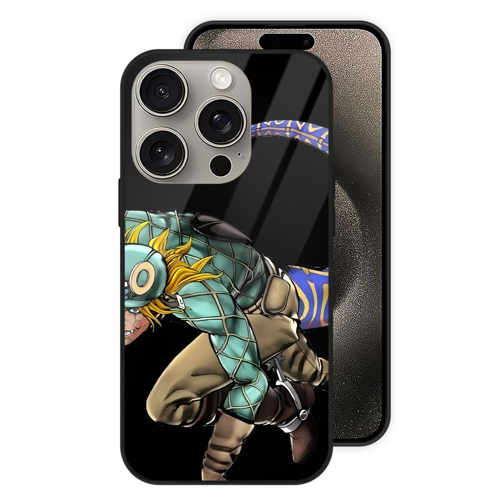 （画像用） ジョジョの奇妙な冒険 ディオ?ブランドー JoJo's Bizarre Adventure Dio Brando 【iPhone15Pro対応】スマホケース 耐衝撃＆黄変防止 背面ガラス
