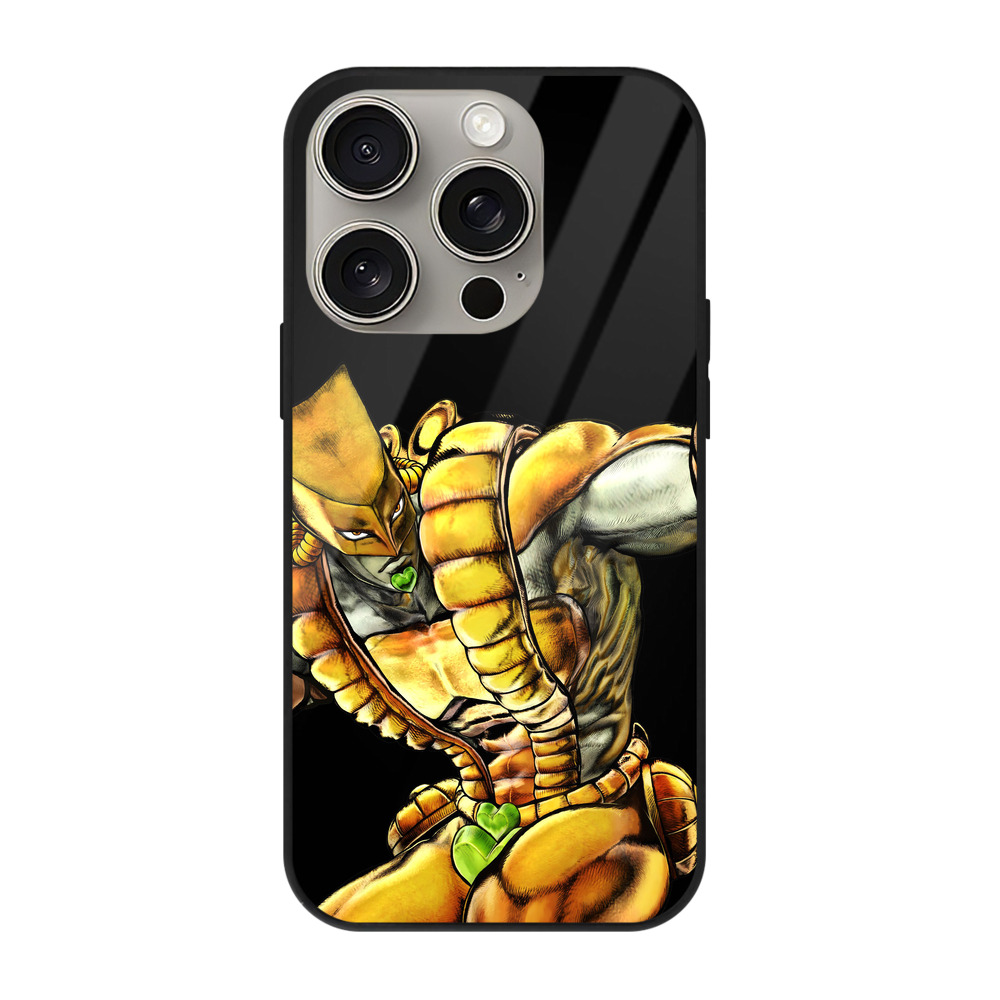 （画像用） ジョジョの奇妙な冒険 ディオ?ブランドー JoJo's Bizarre Adventure Dio Brando 【iPhone15Pro対応】スマホケース 耐衝撃＆黄変防止 背面ガラス