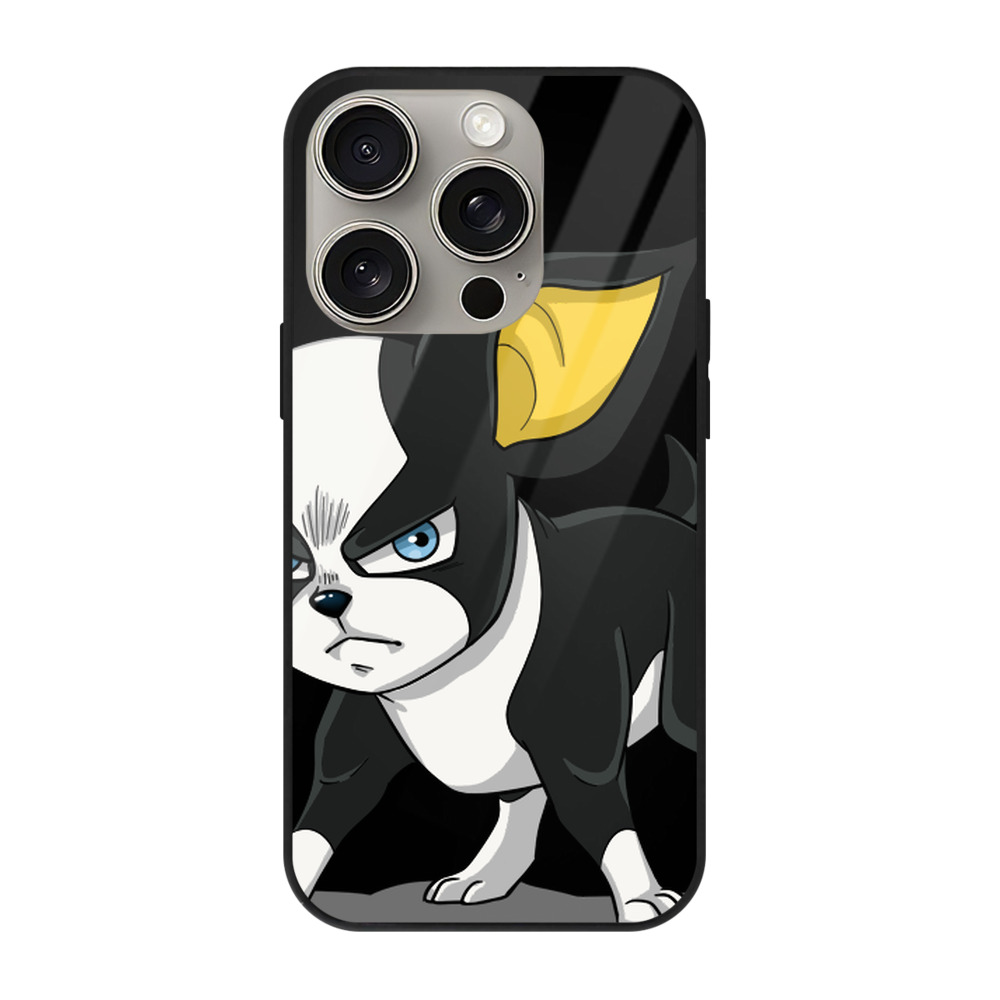 （画像用） ジョジョの奇妙な冒険 イギー JoJo's Bizarre Adventure Iggy 【iPhone15Pro対応】スマホケース 耐衝撃＆黄変防止 背面ガラス