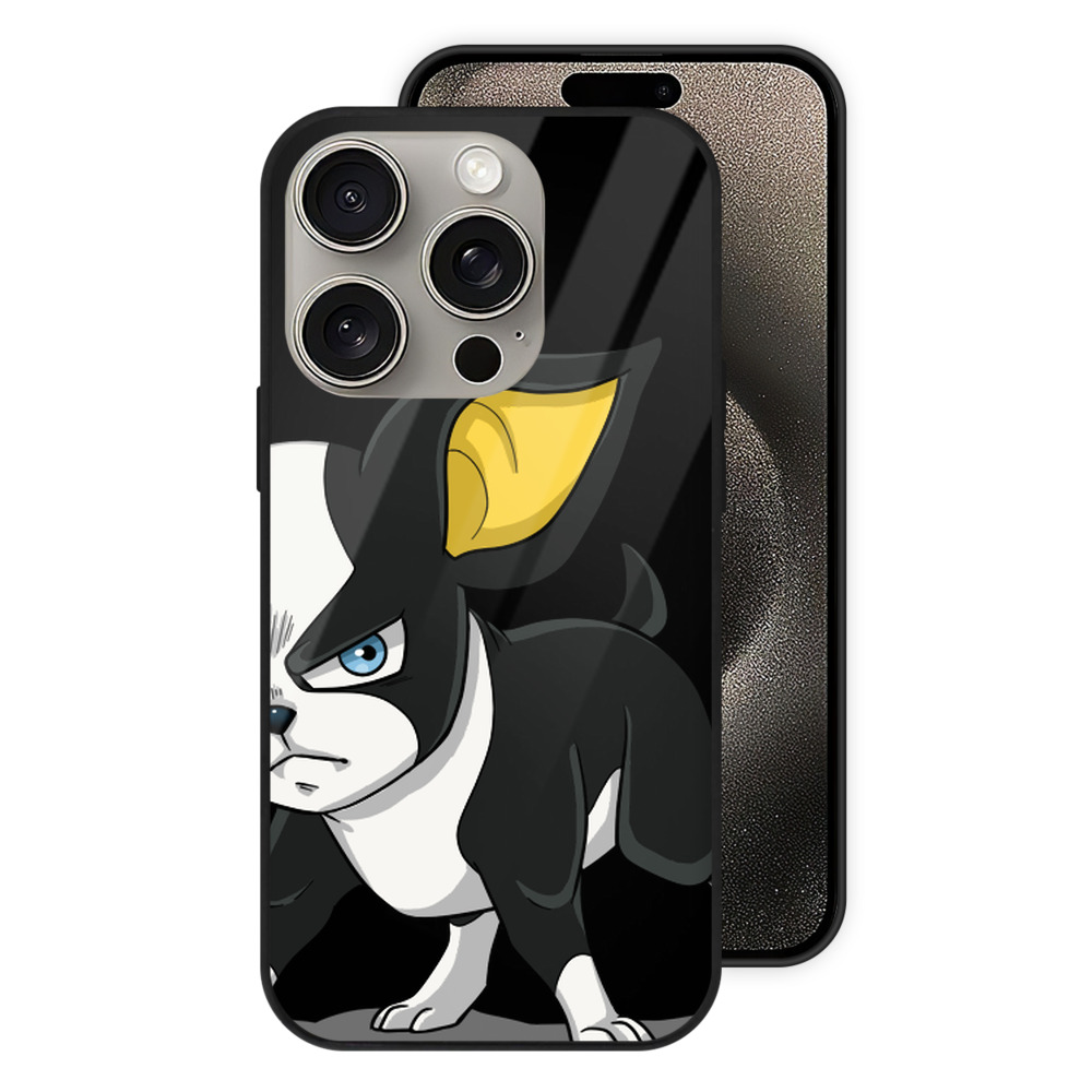 （画像用） ジョジョの奇妙な冒険 イギー JoJo's Bizarre Adventure Iggy 【iPhone15Pro対応】スマホケース 耐衝撃＆黄変防止 背面ガラス