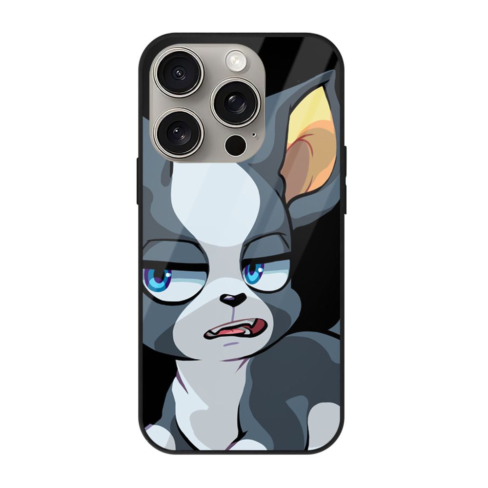 （画像用） ジョジョの奇妙な冒険 イギー JoJo's Bizarre Adventure Iggy 【iPhone15Pro対応】スマホケース 耐衝撃＆黄変防止 背面ガラス