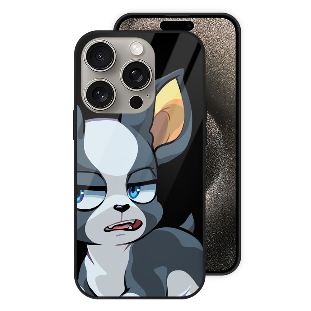 （画像用） ジョジョの奇妙な冒険 イギー JoJo's Bizarre Adventure Iggy 【iPhone15Pro対応】スマホケース 耐衝撃＆黄変防止 背面ガラス