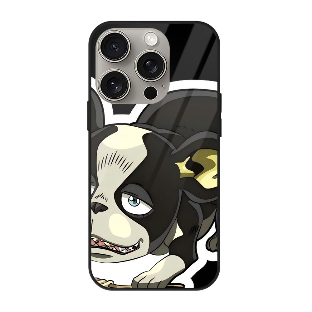 （画像用） ジョジョの奇妙な冒険 イギー JoJo's Bizarre Adventure Iggy 【iPhone15Pro対応】スマホケース 耐衝撃＆黄変防止 背面ガラス