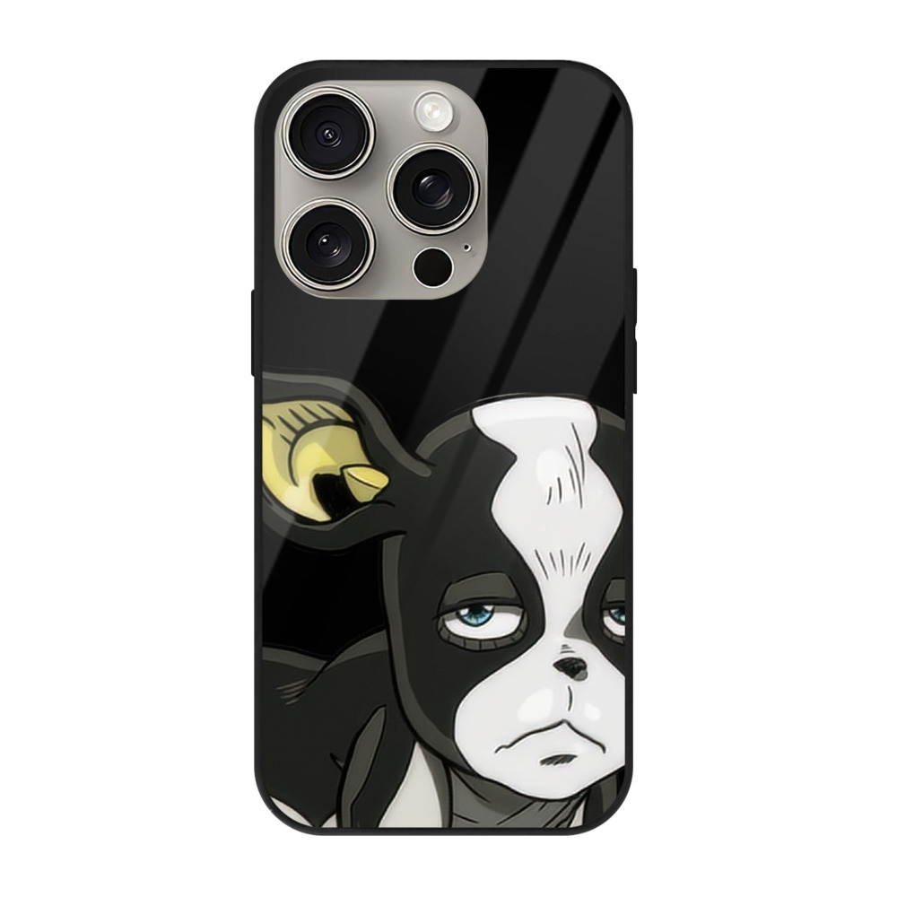 （画像用） ジョジョの奇妙な冒険 イギー JoJo's Bizarre Adventure Iggy 【iPhone15Pro対応】スマホケース 耐衝撃＆黄変防止 背面ガラス