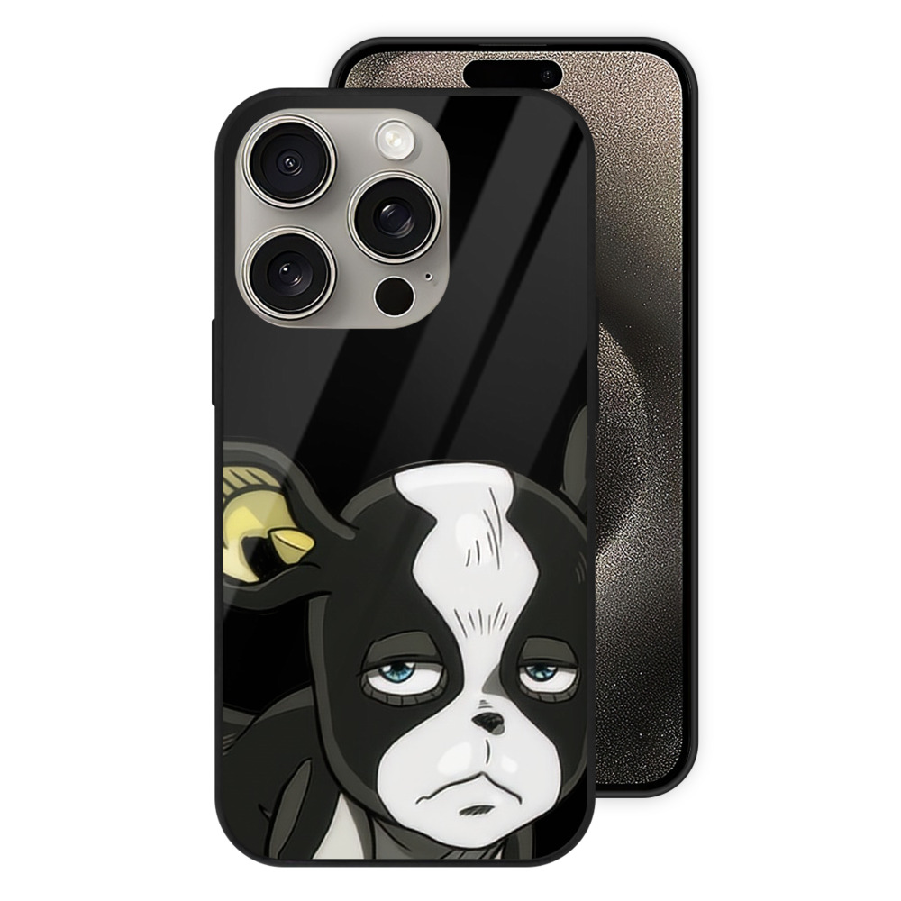 （画像用） ジョジョの奇妙な冒険 イギー JoJo's Bizarre Adventure Iggy 【iPhone15Pro対応】スマホケース 耐衝撃＆黄変防止 背面ガラス