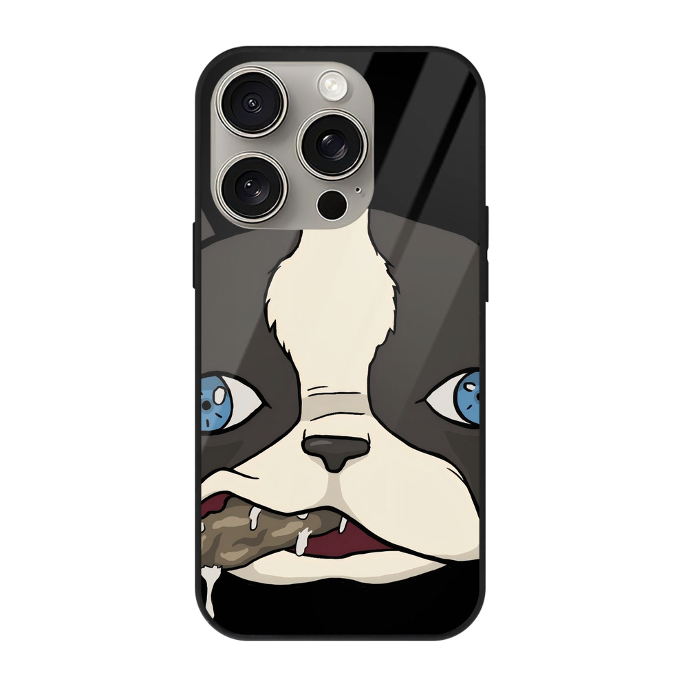 （画像用） ジョジョの奇妙な冒険 イギー JoJo's Bizarre Adventure Iggy 【iPhone15Pro対応】スマホケース 耐衝撃＆黄変防止 背面ガラス