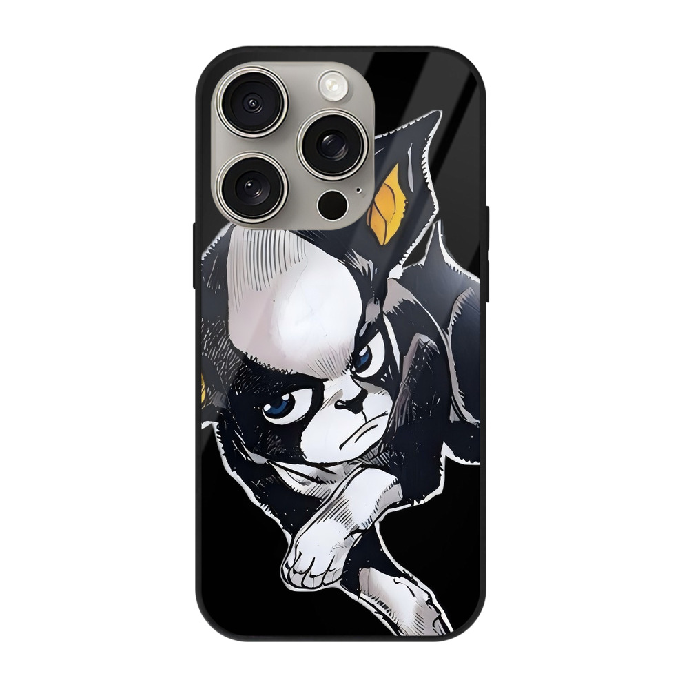 （画像用） ジョジョの奇妙な冒険 イギー JoJo's Bizarre Adventure Iggy 【iPhone15Pro対応】スマホケース 耐衝撃＆黄変防止 背面ガラス