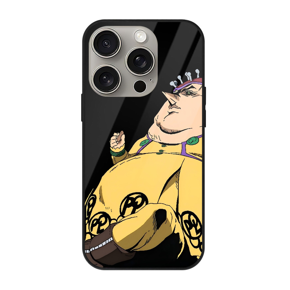 （画像用） ジョジョの奇妙な冒険 ポルポ JoJo's Bizarre Adventure Polpo 【iPhone15Pro対応】スマホケース 耐衝撃＆黄変防止 背面ガラス