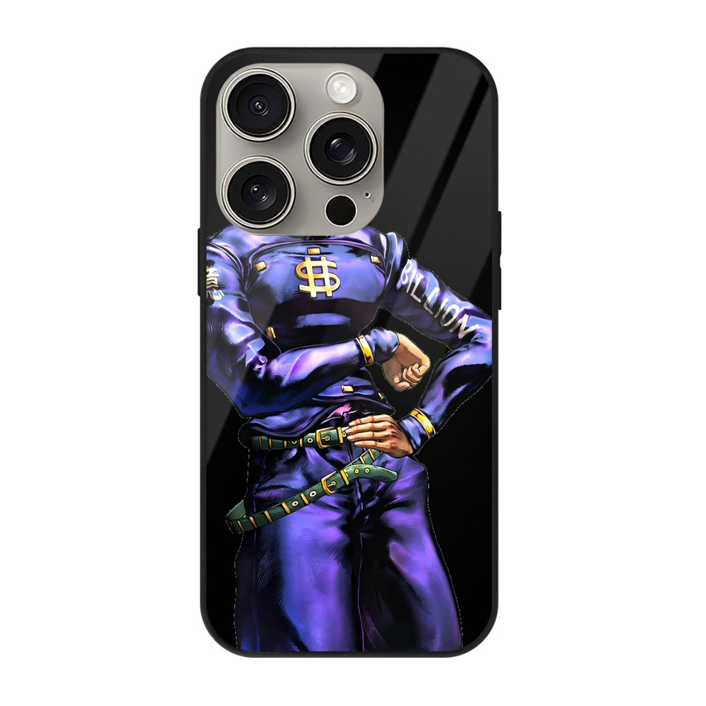 （画像用） ジョジョの奇妙な冒険 虹村億泰 にじむら おくやす JoJo's Bizarre Adventure Nijimura Okuyasu 【iPhone15Pro対応】スマホケース 耐衝撃＆黄変防止 背面ガラス