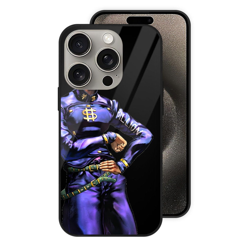 （画像用） ジョジョの奇妙な冒険 虹村億泰 にじむら おくやす JoJo's Bizarre Adventure Nijimura Okuyasu 【iPhone15Pro対応】スマホケース 耐衝撃＆黄変防止 背面ガラス