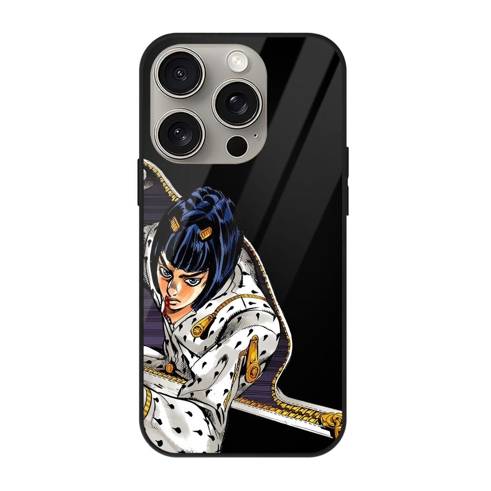 （画像用） ジョジョの奇妙な冒険 ブローノ?ブチャラティ JoJo's Bizarre Adventure Bruno Bucciarati 【iPhone15Pro対応】スマホケース 耐衝撃＆黄変防止 背面ガラス