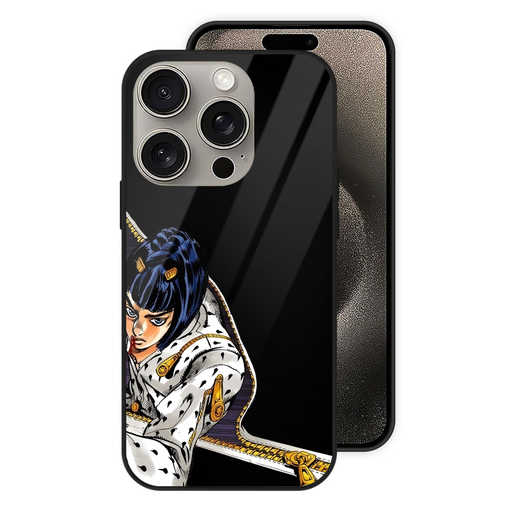 （画像用） ジョジョの奇妙な冒険 ブローノ?ブチャラティ JoJo's Bizarre Adventure Bruno Bucciarati 【iPhone15Pro対応】スマホケース 耐衝撃＆黄変防止 背面ガラス