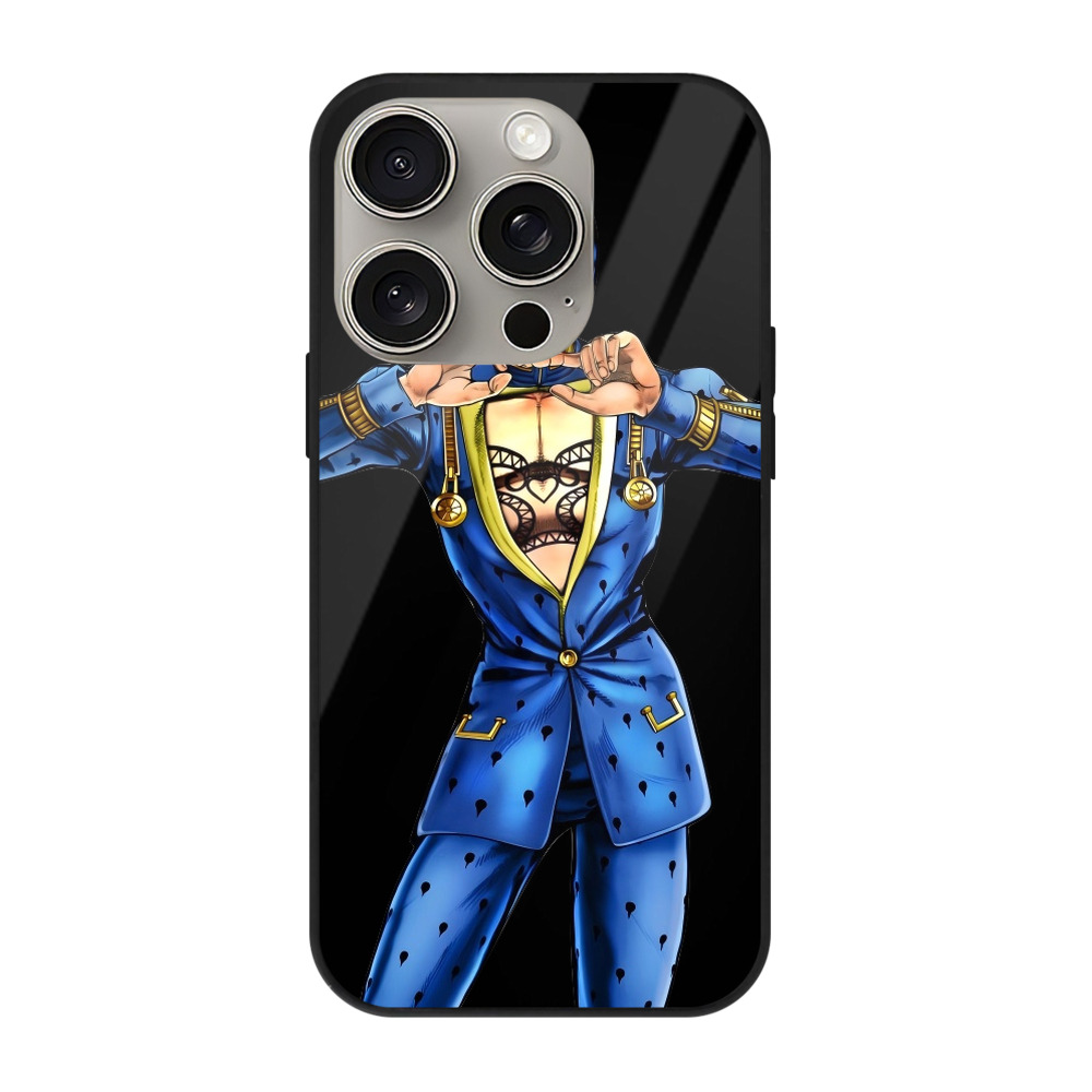 （画像用） ジョジョの奇妙な冒険 ブローノ?ブチャラティ JoJo's Bizarre Adventure Bruno Bucciarati 【iPhone15Pro対応】スマホケース 耐衝撃＆黄変防止 背面ガラス