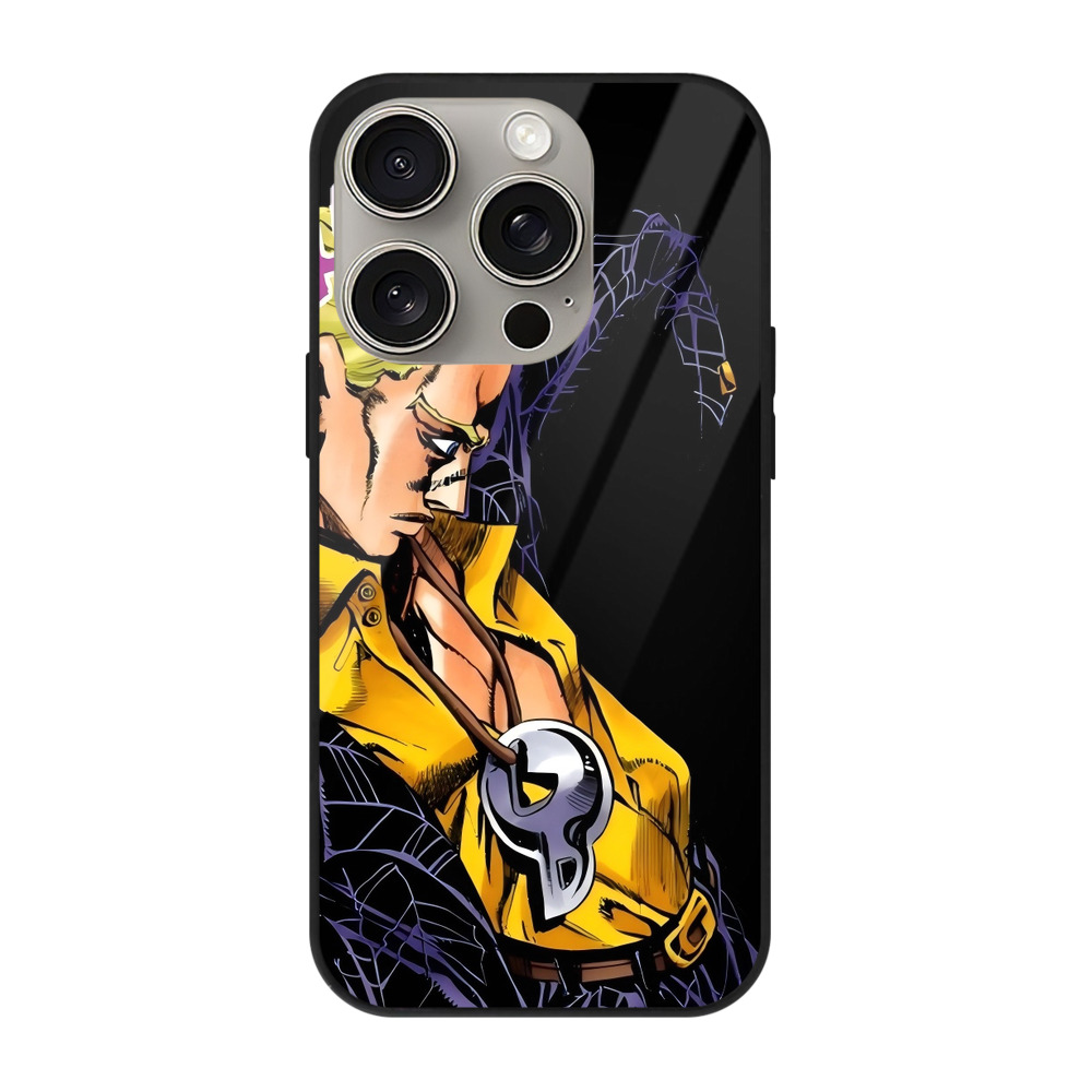 （画像用） ジョジョの奇妙な冒険 プロシュート JoJo's Bizarre Adventure Prosciutto 【iPhone15Pro対応】スマホケース 耐衝撃＆黄変防止 背面ガラス
