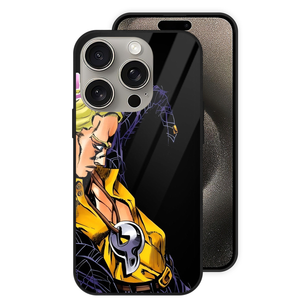 （画像用） ジョジョの奇妙な冒険 プロシュート JoJo's Bizarre Adventure Prosciutto 【iPhone15Pro対応】スマホケース 耐衝撃＆黄変防止 背面ガラス
