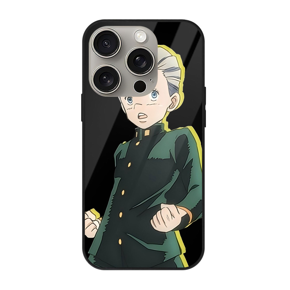 （画像用） ジョジョの奇妙な冒険 広瀨康一 JoJo's Bizarre Adventure Hirose Koichi 【iPhone15Pro対応】スマホケース 耐衝撃＆黄変防止 背面ガラス