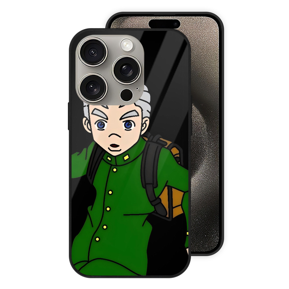 （画像用） ジョジョの奇妙な冒険 広瀨康一 JoJo's Bizarre Adventure Hirose Koichi 【iPhone15Pro対応】スマホケース 耐衝撃＆黄変防止 背面ガラス