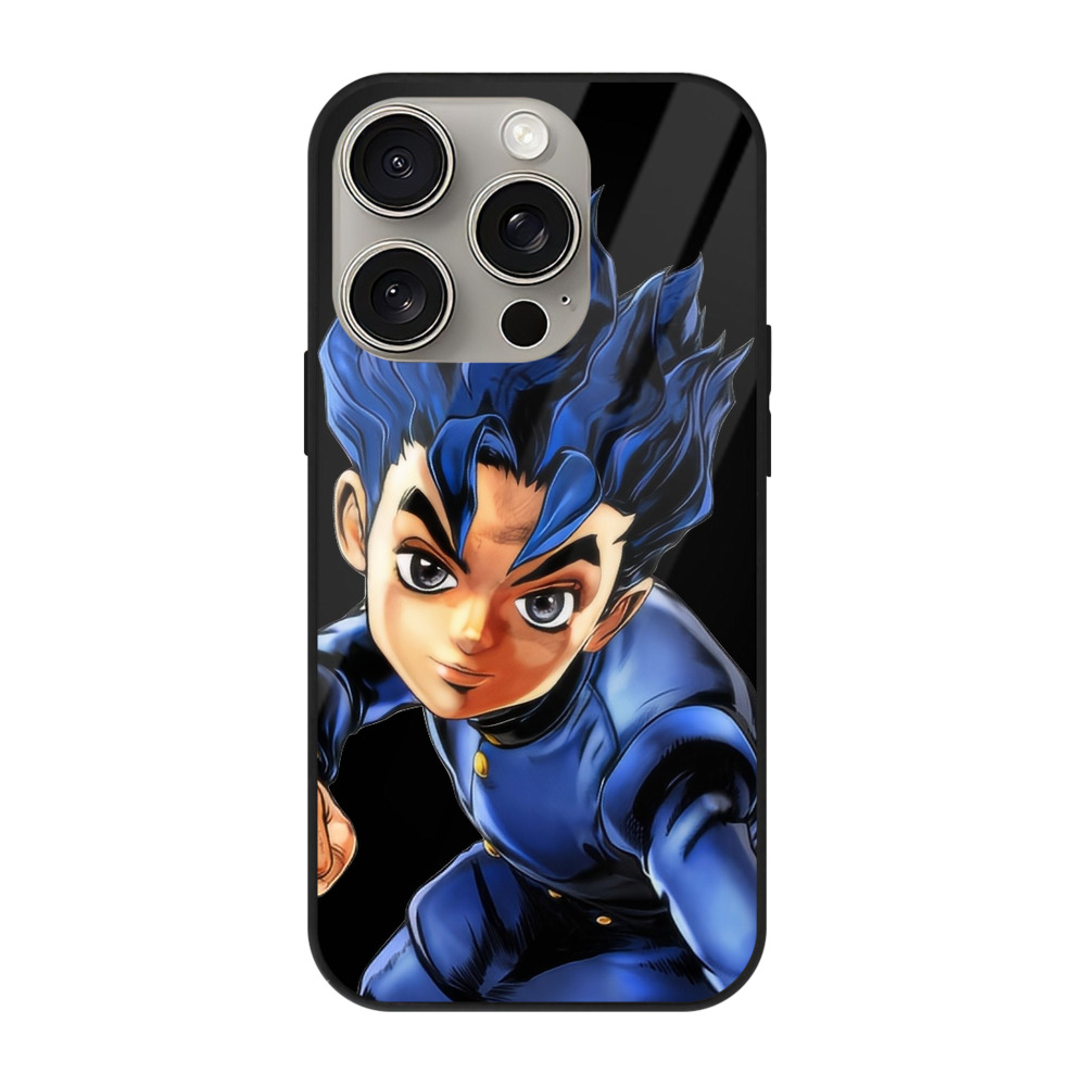 （画像用） ジョジョの奇妙な冒険 広瀨康一 JoJo's Bizarre Adventure Hirose Koichi 【iPhone15Pro対応】スマホケース 耐衝撃＆黄変防止 背面ガラス