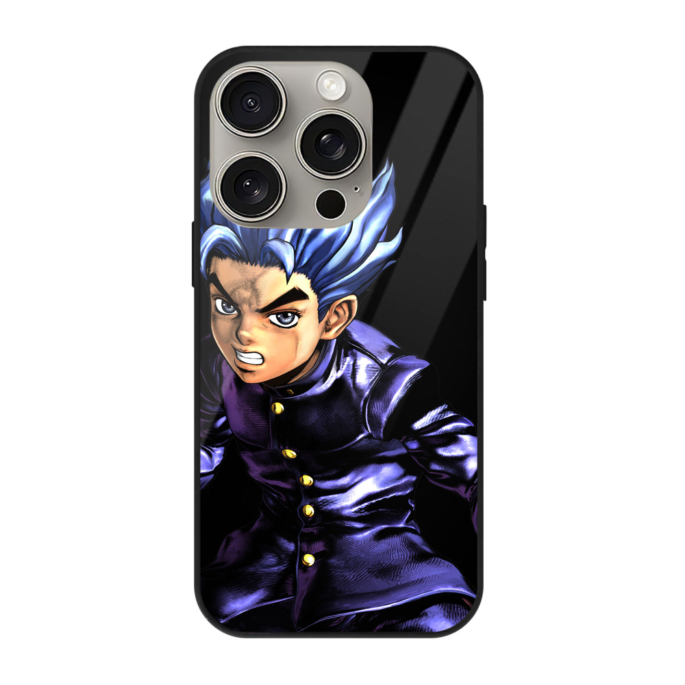 （画像用） ジョジョの奇妙な冒険 広瀨康一 JoJo's Bizarre Adventure Hirose Koichi 【iPhone15Pro対応】スマホケース 耐衝撃＆黄変防止 背面ガラス