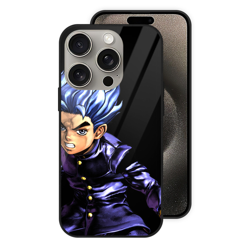 （画像用） ジョジョの奇妙な冒険 広瀨康一 JoJo's Bizarre Adventure Hirose Koichi 【iPhone15Pro対応】スマホケース 耐衝撃＆黄変防止 背面ガラス