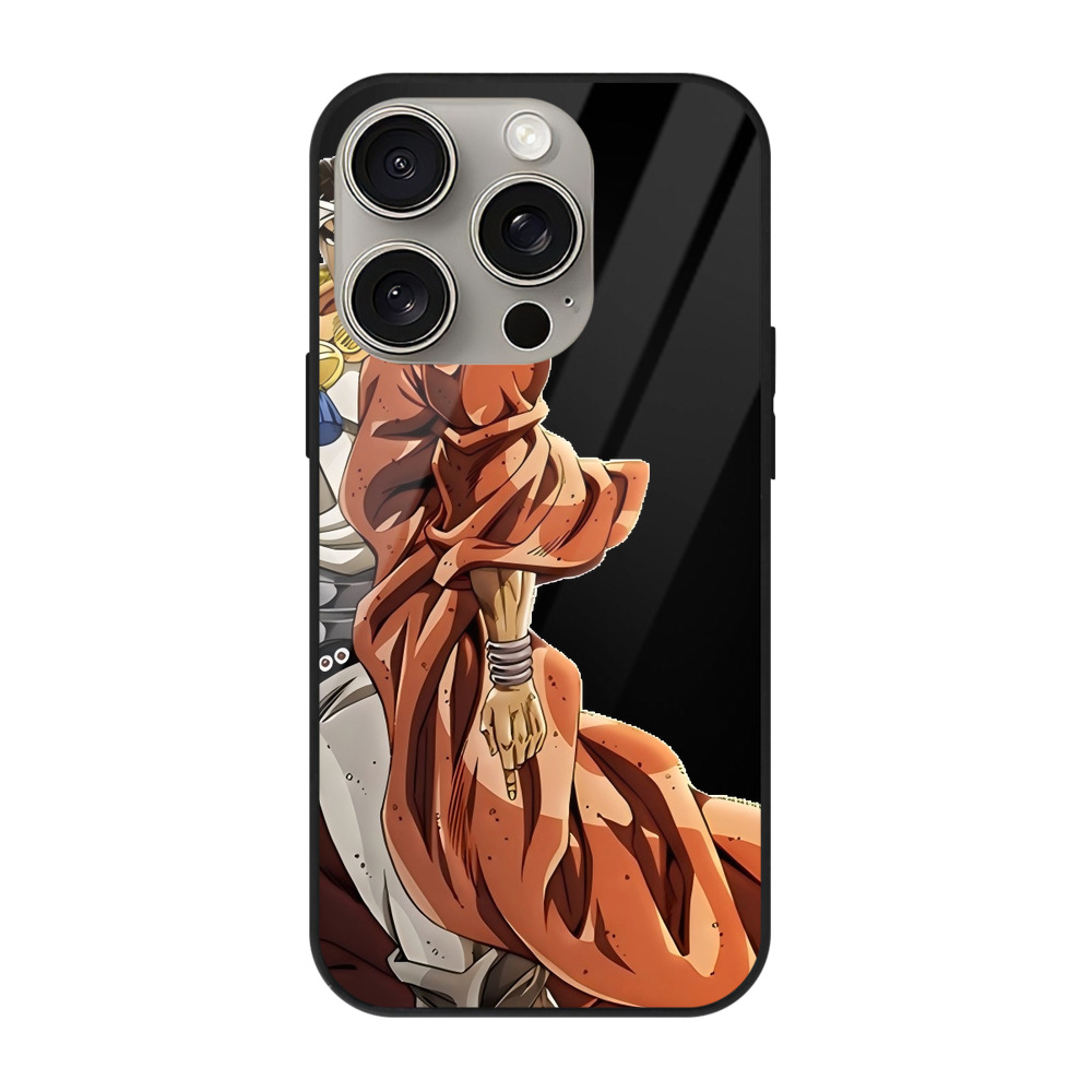 （画像用） ジョジョの奇妙な冒険 ムハンマド?アブドゥル JoJo's Bizarre Adventure Muhammad Avdol 【iPhone15Pro対応】スマホケース 耐衝撃＆黄変防止 背面ガラス