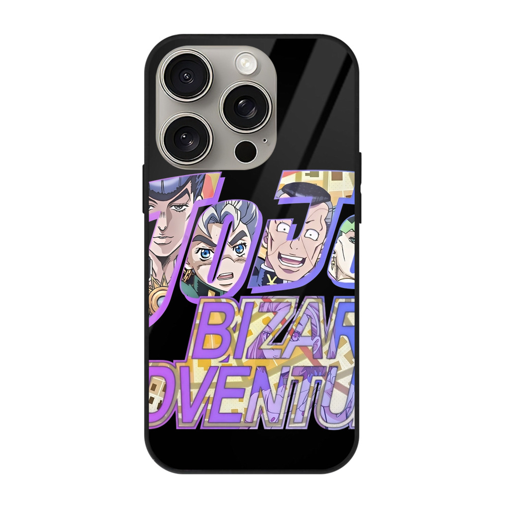 （画像用） ジョジョの奇妙な冒険 JoJo's Bizarre Adventure 【iPhone15Pro対応】スマホケース 耐衝撃＆黄変防止 背面ガラス