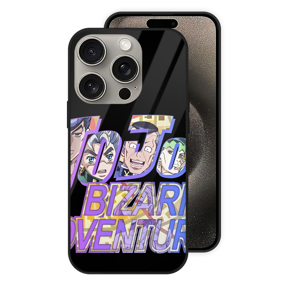 （画像用） ジョジョの奇妙な冒険 JoJo's Bizarre Adventure 【iPhone15Pro対応】スマホケース 耐衝撃＆黄変防止 背面ガラス