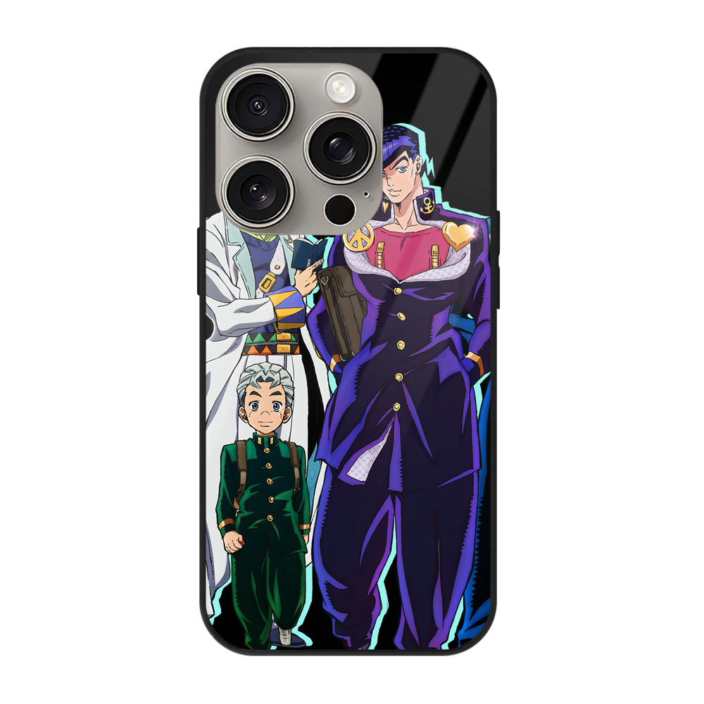 （画像用） ジョジョの奇妙な冒険 JoJo's Bizarre Adventure 【iPhone15Pro対応】スマホケース 耐衝撃＆黄変防止 背面ガラス