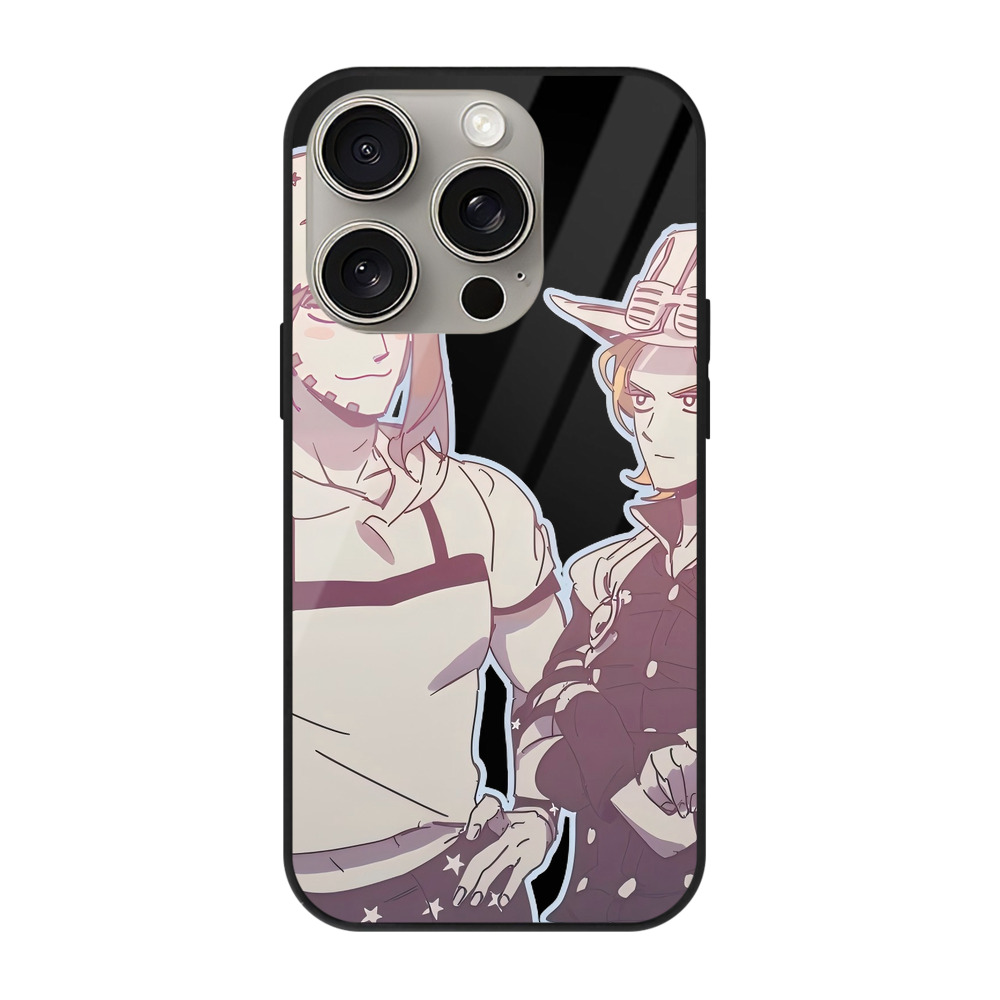 （画像用） ジョジョの奇妙な冒険 JoJo's Bizarre Adventure 【iPhone15Pro対応】スマホケース 耐衝撃＆黄変防止 背面ガラス