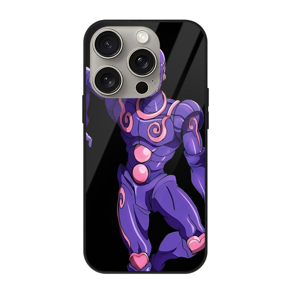 （画像用） ジョジョの奇妙な冒険 JoJo's Bizarre Adventure 【iPhone15Pro対応】スマホケース 耐衝撃＆黄変防止 背面ガラス