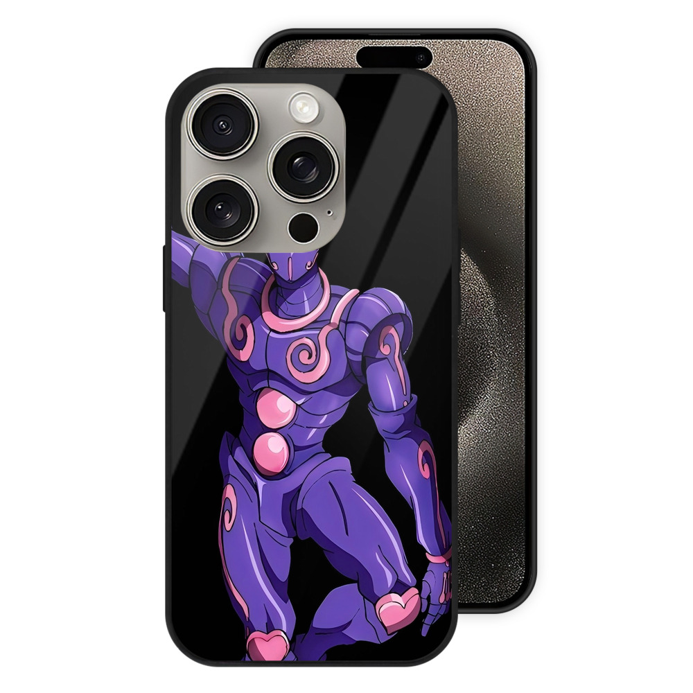 （画像用） ジョジョの奇妙な冒険 JoJo's Bizarre Adventure 【iPhone15Pro対応】スマホケース 耐衝撃＆黄変防止 背面ガラス