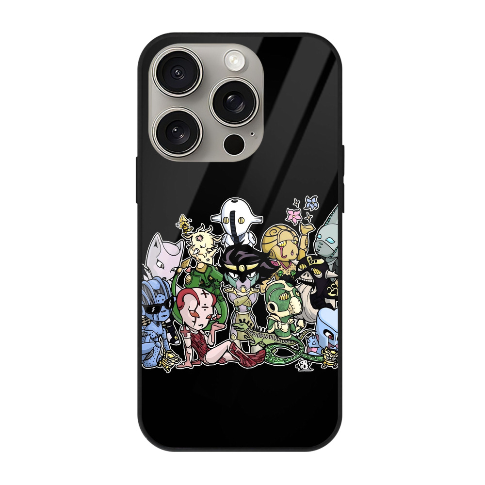 （画像用） ジョジョの奇妙な冒険 JoJo's Bizarre Adventure 【iPhone15Pro対応】スマホケース 耐衝撃＆黄変防止 背面ガラス