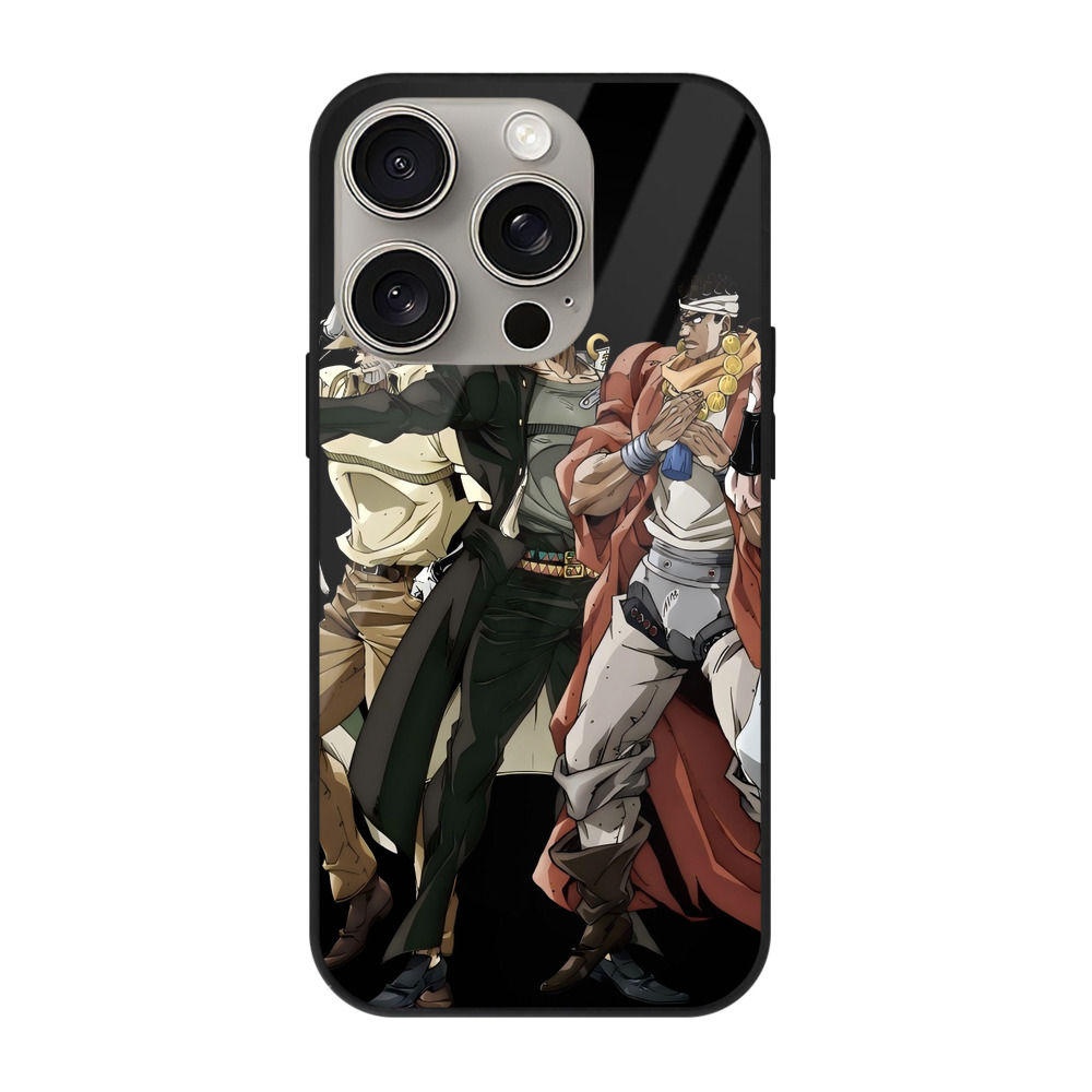 （画像用） ジョジョの奇妙な冒険 JoJo's Bizarre Adventure 【iPhone15Pro対応】スマホケース 耐衝撃＆黄変防止 背面ガラス