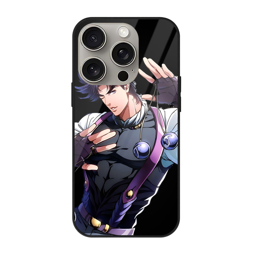 （画像用） ジョジョの奇妙な冒険 JoJo's Bizarre Adventure 【iPhone15Pro対応】スマホケース 耐衝撃＆黄変防止 背面ガラス
