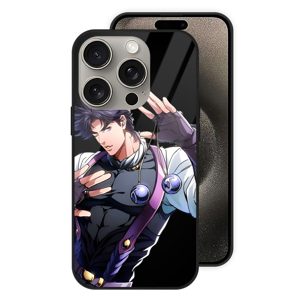 （画像用） ジョジョの奇妙な冒険 JoJo's Bizarre Adventure 【iPhone15Pro対応】スマホケース 耐衝撃＆黄変防止 背面ガラス