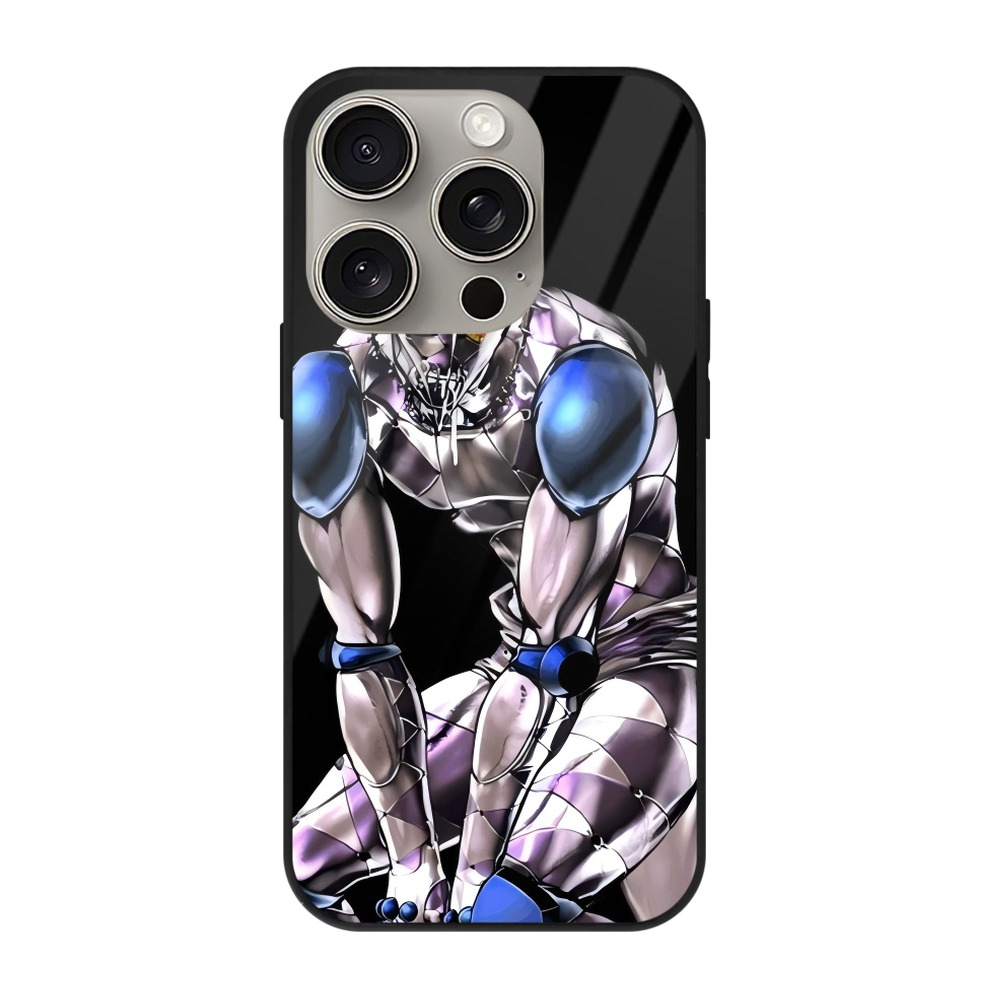（画像用） ジョジョの奇妙な冒険 JoJo's Bizarre Adventure 【iPhone15Pro対応】スマホケース 耐衝撃＆黄変防止 背面ガラス