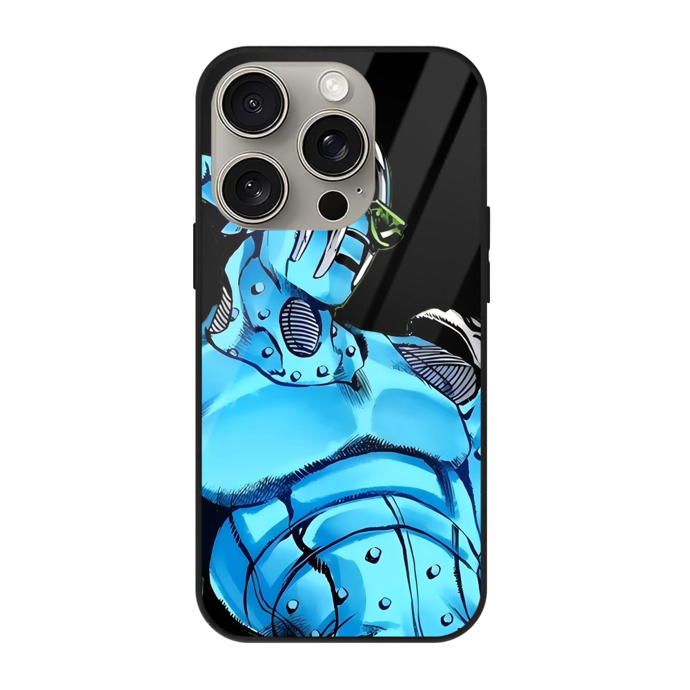 （画像用） ジョジョの奇妙な冒険 JoJo's Bizarre Adventure 【iPhone15Pro対応】スマホケース 耐衝撃＆黄変防止 背面ガラス