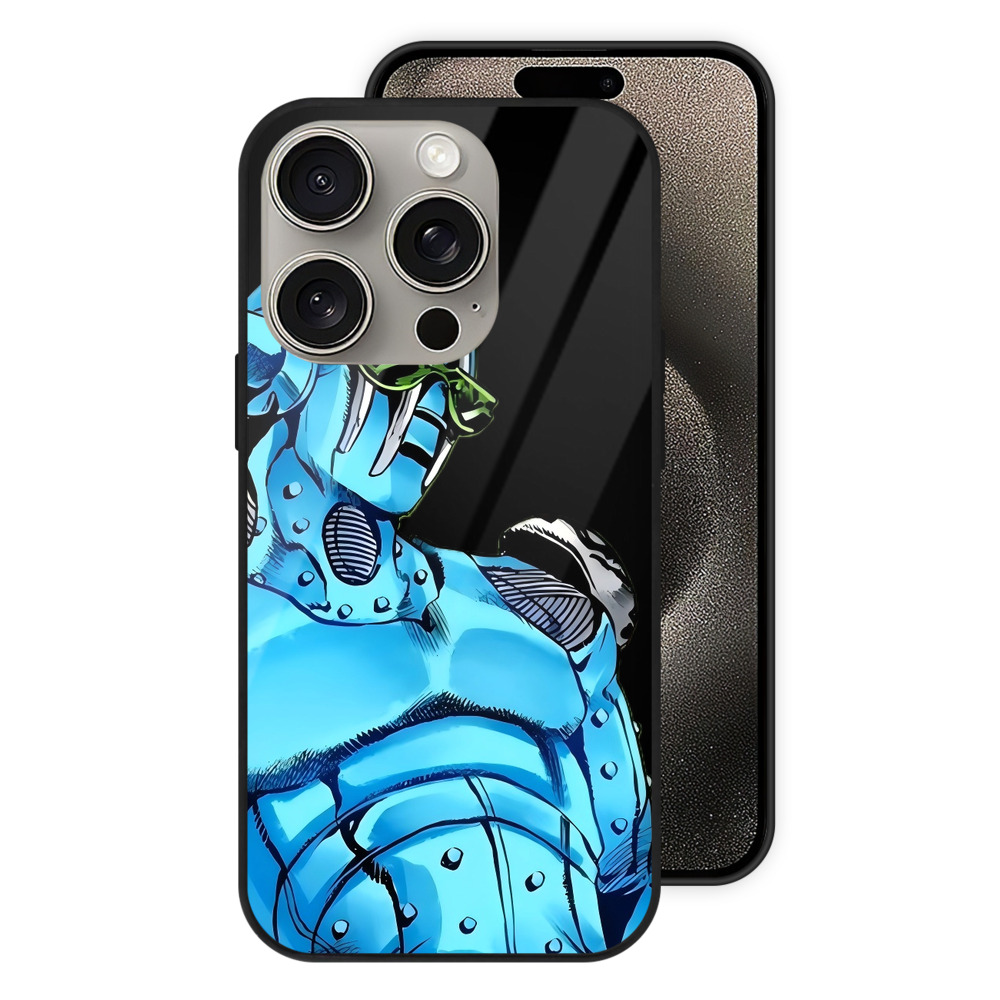 （画像用） ジョジョの奇妙な冒険 JoJo's Bizarre Adventure 【iPhone15Pro対応】スマホケース 耐衝撃＆黄変防止 背面ガラス