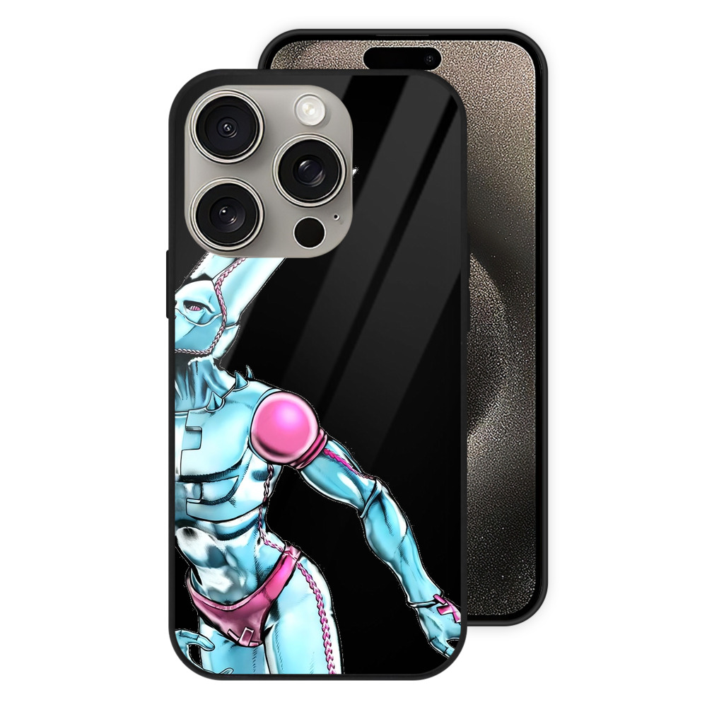 （画像用） ジョジョの奇妙な冒険 JoJo's Bizarre Adventure 【iPhone15Pro対応】スマホケース 耐衝撃＆黄変防止 背面ガラス