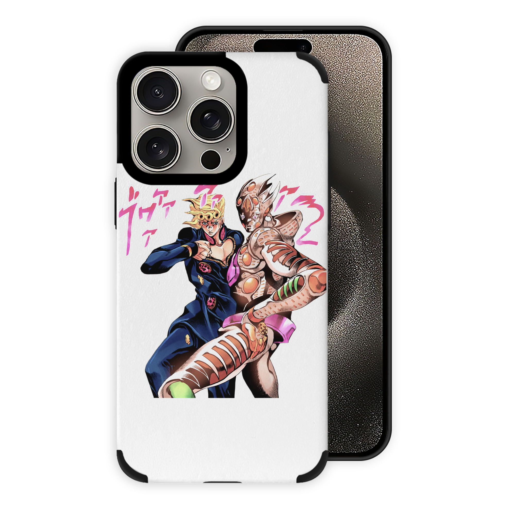（画像用） ジョジョの奇妙な冒険 ジョルノ?ジョバァーナ JoJo's Bizarre Adventure Giorno Giovanna 【iPhone15ProMax対応】 PUレザー スマホケース 耐衝撃＆黄変防止