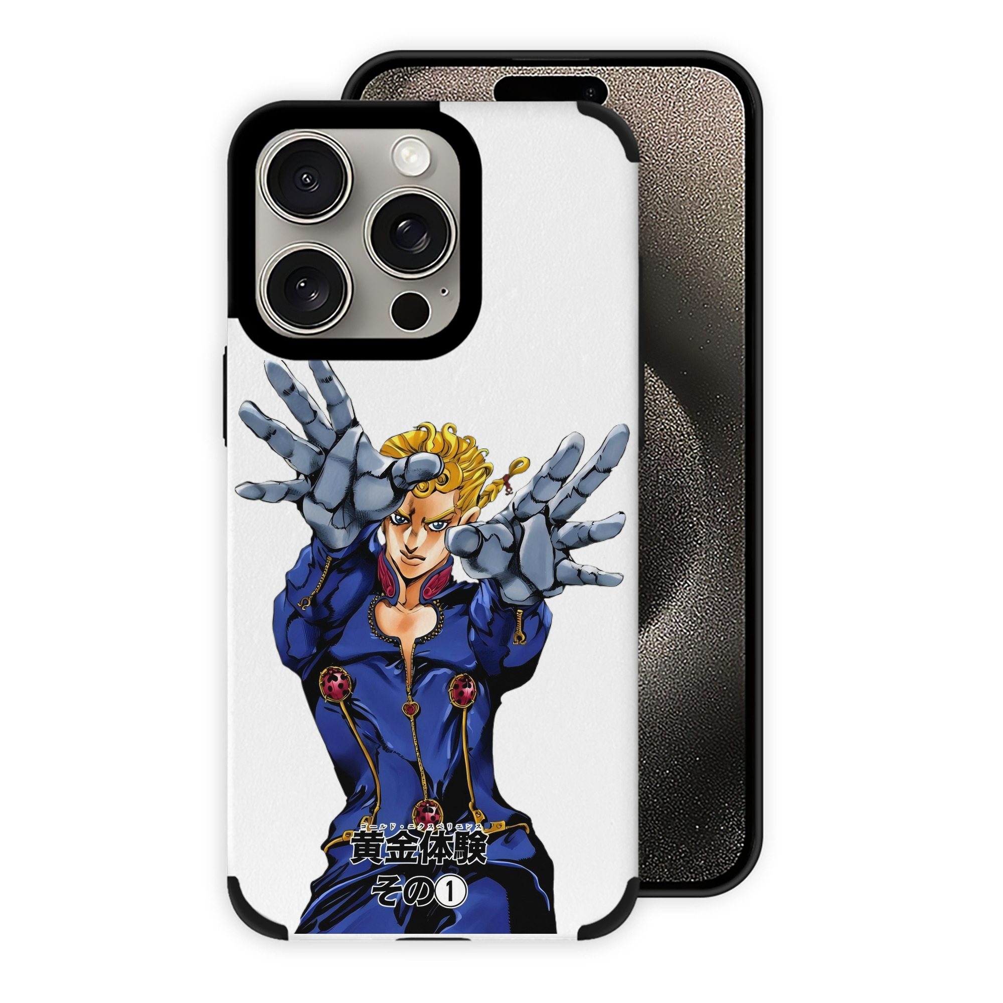 （画像用） ジョジョの奇妙な冒険 ジョルノ?ジョバァーナ JoJo's Bizarre Adventure Giorno Giovanna 【iPhone15ProMax対応】 PUレザー スマホケース 耐衝撃＆黄変防止